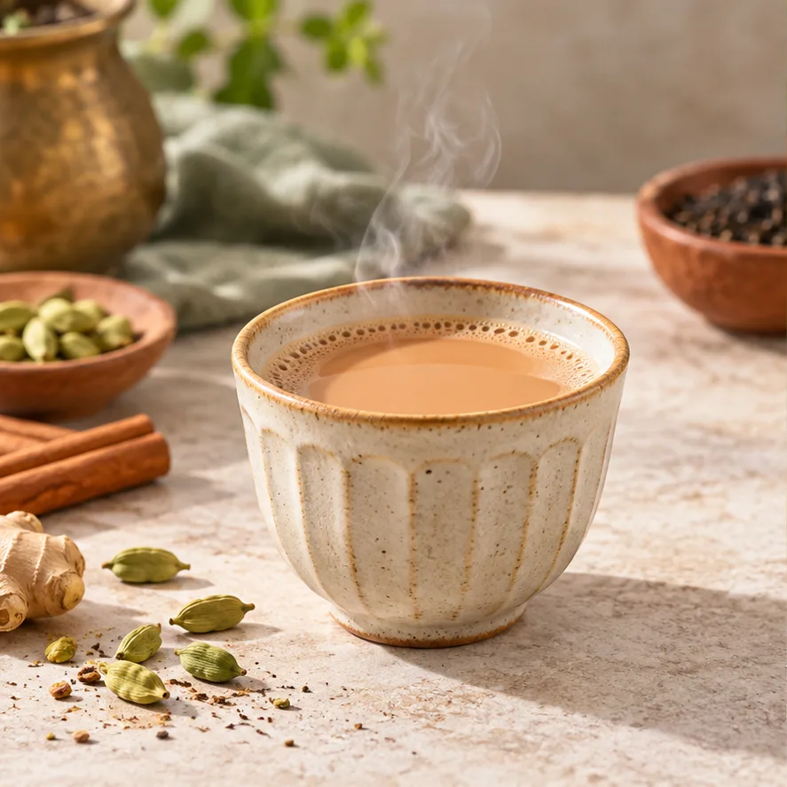 Buharı tüten bir fincan masala chai