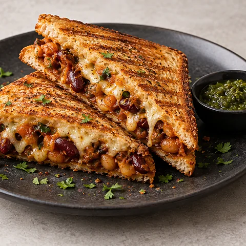 Cheese & Masala Beans Toastie